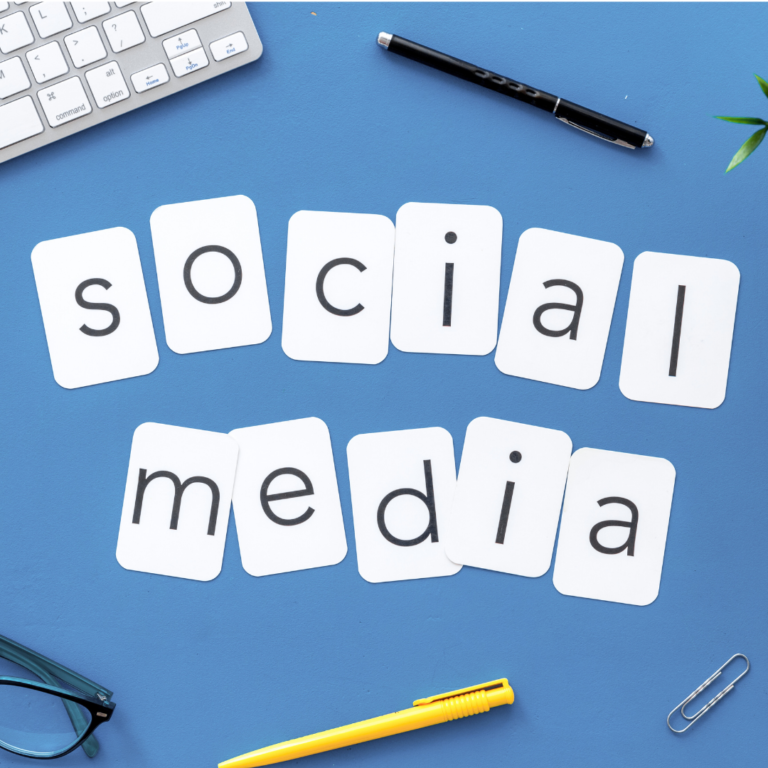 social media written on separate letter cards