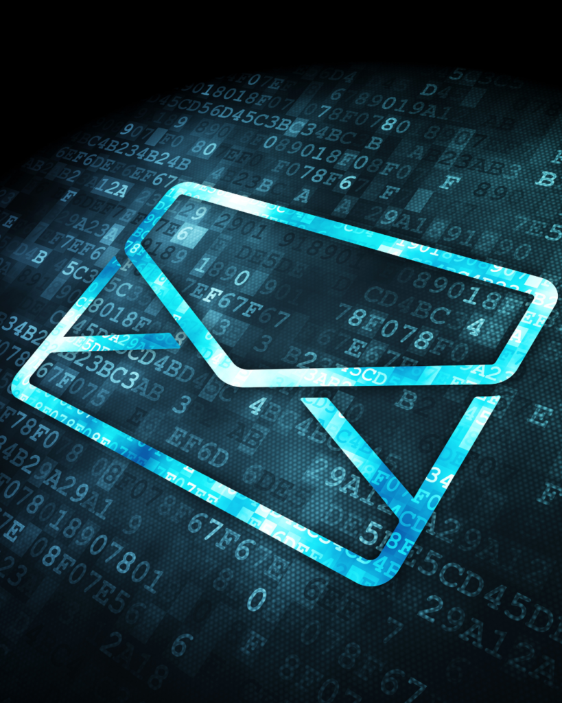 Blue email marketing image