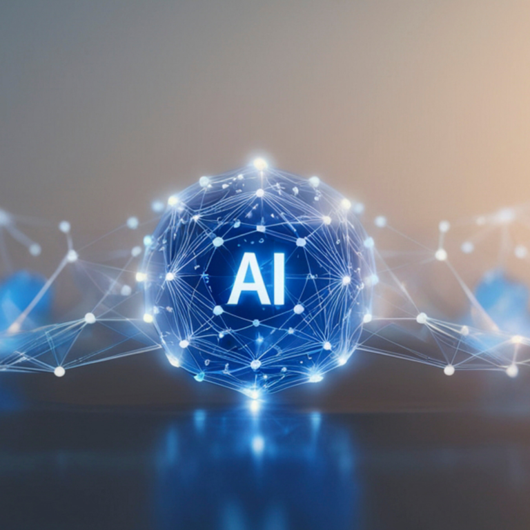 AI in an blue electrical sphere